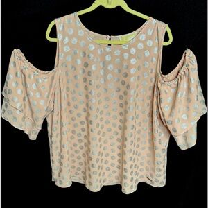 NEW *MICHAEL KORS* Cold Shoulder Plus 2x Light Pink Silver Boutique Rosewater